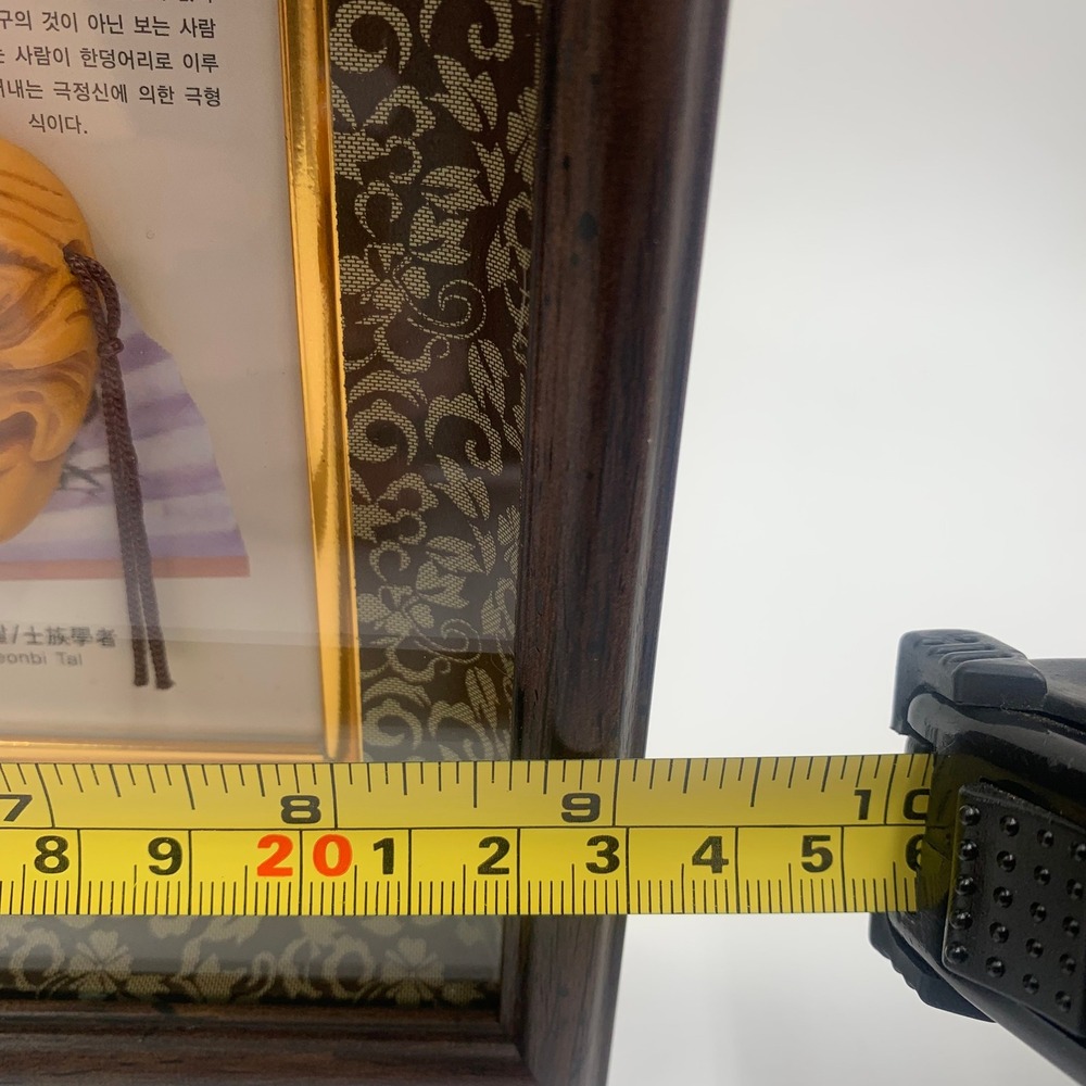 Vintage Korean Hahoe Masks Shadow Box Framed Yangban Bune Seonbi Tal Wall Art 3D - Picture 4 of 6
